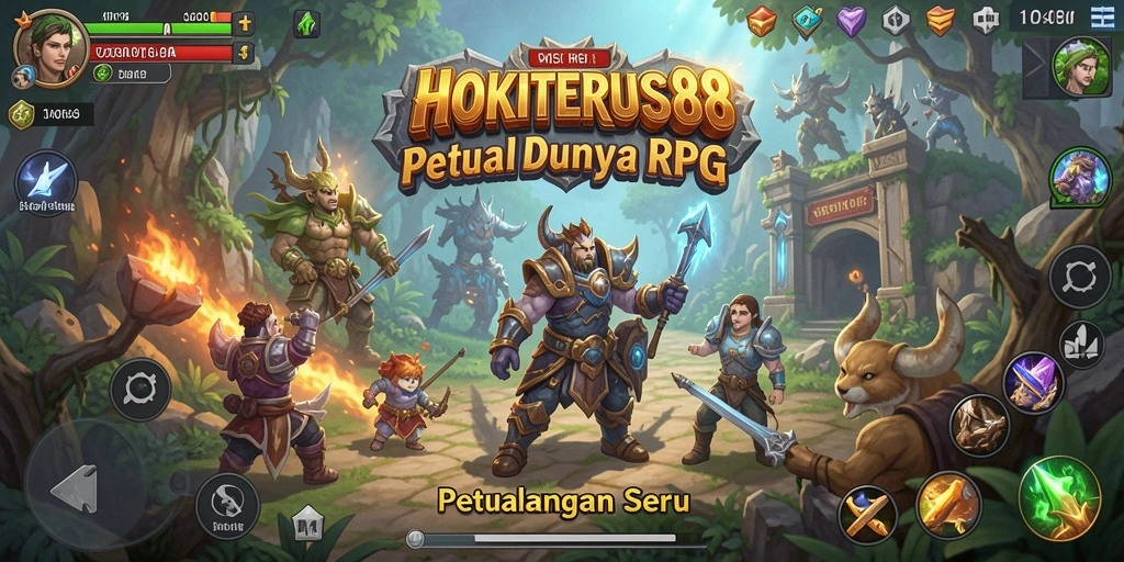 Tampilan gameplay HOKITERUS88 yang menyoroti aksi pertarungan epik di dunia RPG.