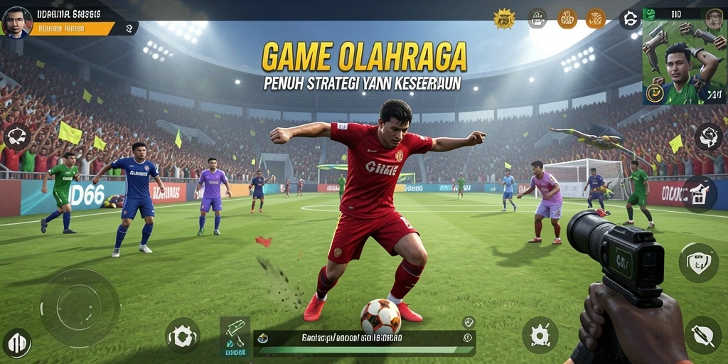 Gameplay seru dengan aksi olahraga yang mendebarkan