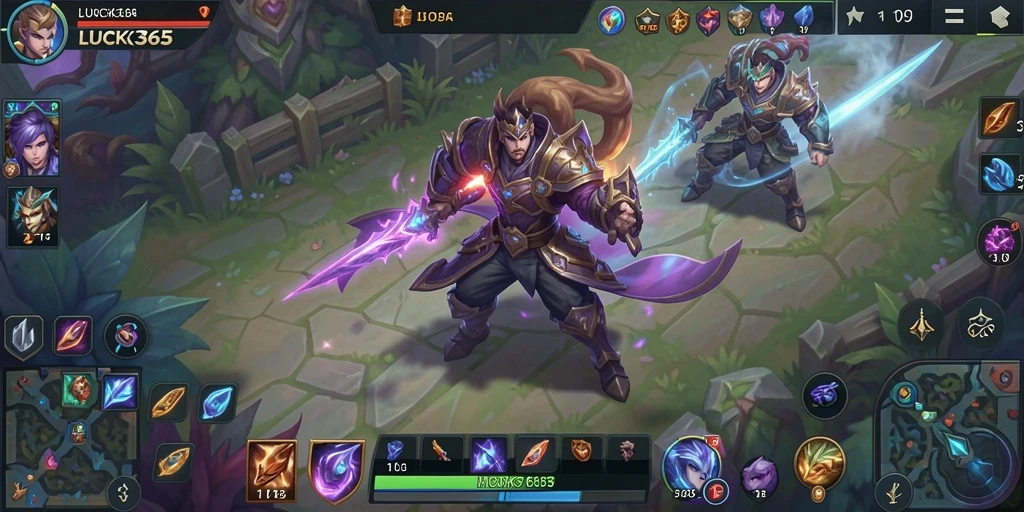 Screenshot gameplay LUCK365 yang menampilkan aksi pertarungan epik.