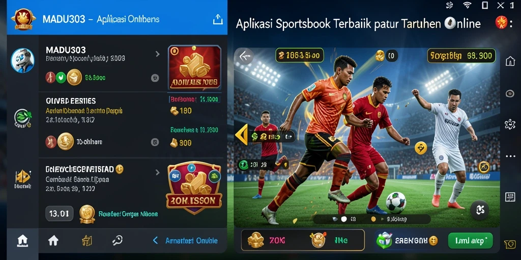 Tampilan gameplay MADU303 dalam aplikasi Sportsbook yang interaktif.