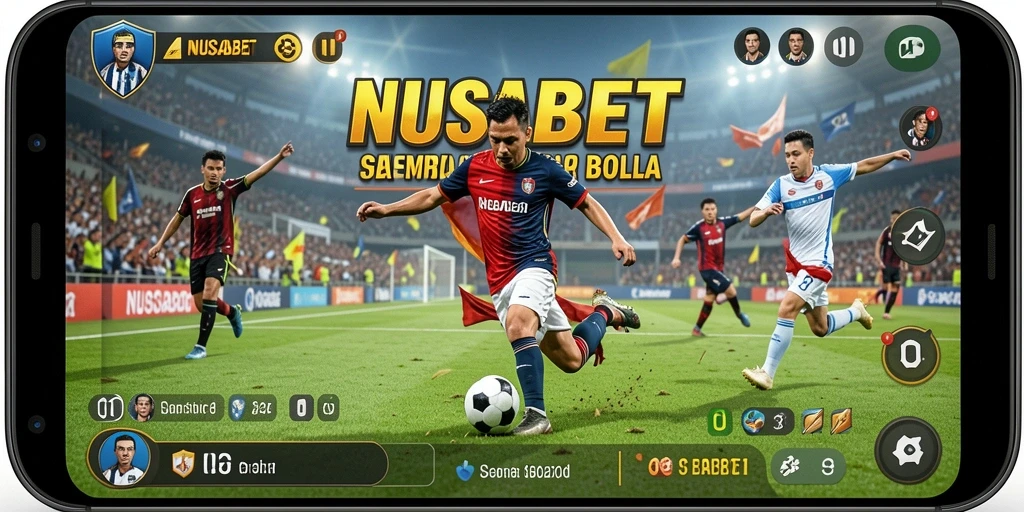 Tampilan menarik dari gameplay NUSABET yang menggambarkan pertandingan sepak bola.