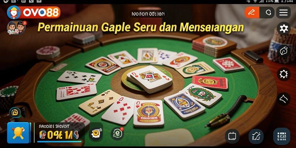 Gameplay seru OVO88 dengan suasana Gaple yang mendebarkan.