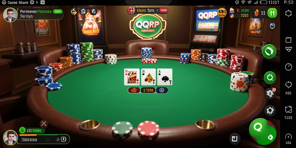 Tampilan gameplay Poker yang mendebarkan di QQRP.