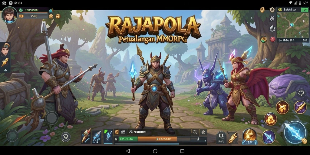 Tampilan gameplay seru di dunia fantastis RAJAPOLA.