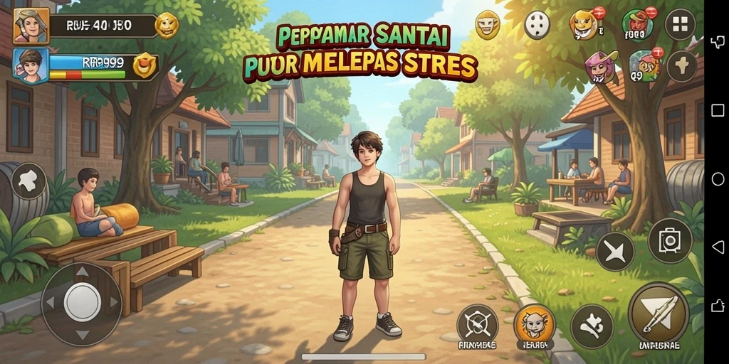 Screenshot utama RR999 menampilkan aksi gameplay yang penuh warna dan interaktif.